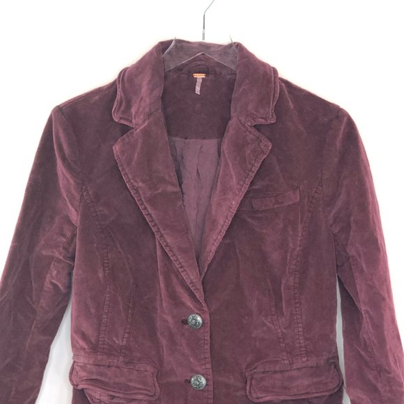 NWT FREE PEOPLE Byron Blazer in Mulberry #AQ20 - Picture 3 of 8
